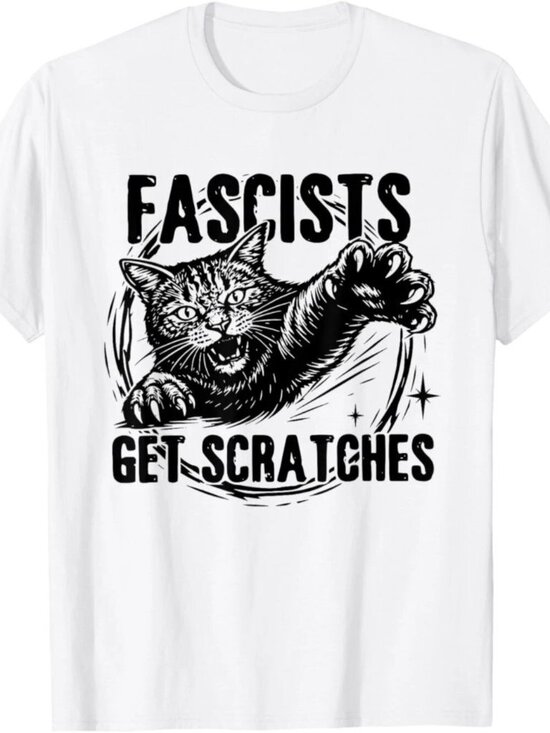 Lulu Other - Black Cats Against Fascists Get Scratches T-Shirt 252